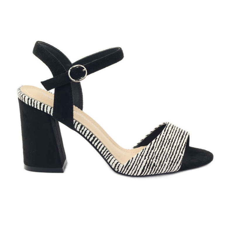 Sandale pe stâlpul Sergio Leone 820 cu dungi alb negru