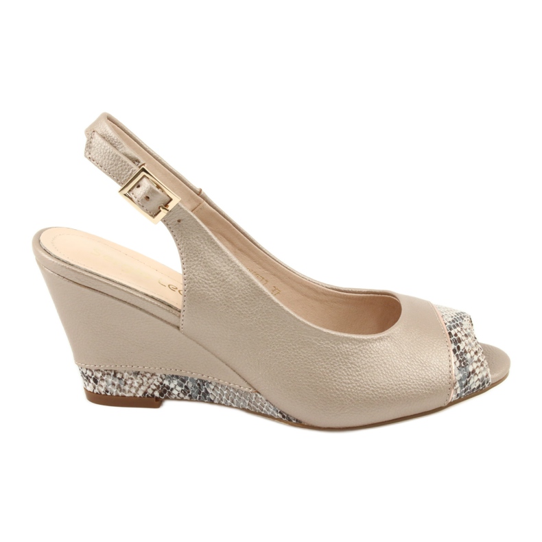 Sandale capuccino aurii Sergio Leone 777 bej maro de aur