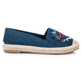 Bestelle Espadrile din denim cu petice albastru