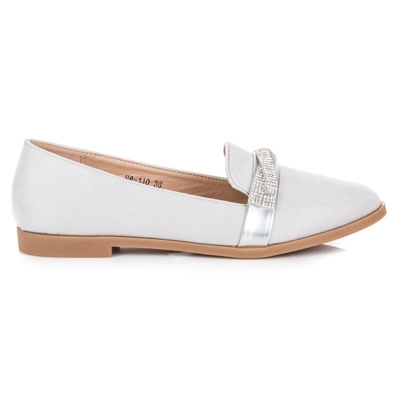 Bestelle Pantofi din piele intoarsa cu cristale gri