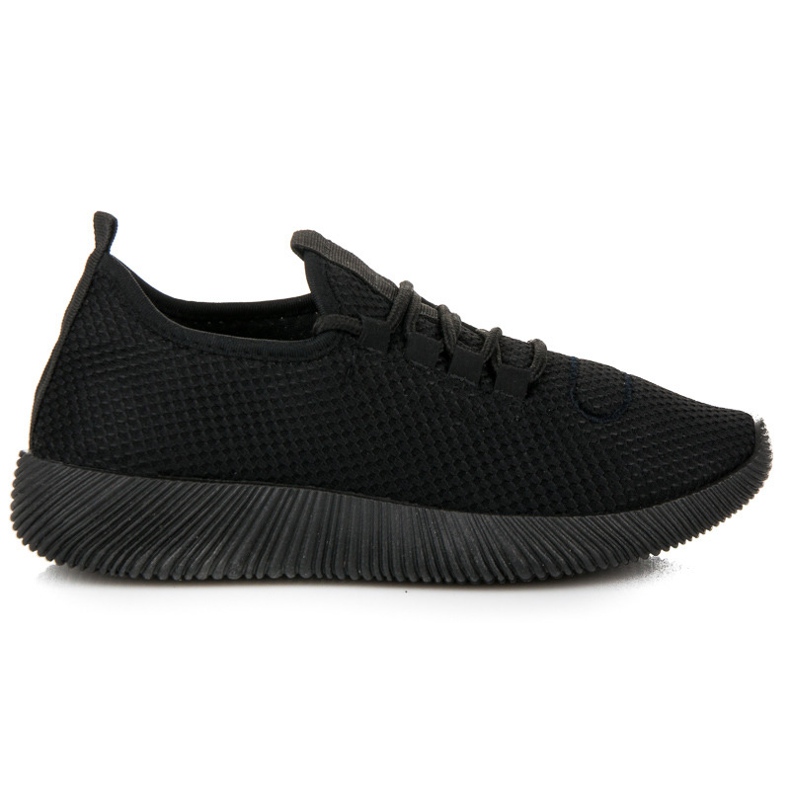 Tenisi negri cu slip-on negru