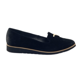 Pantofi cu ornament auriu Angello 1346 negru