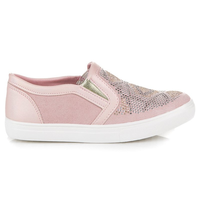 American Club Pantofi de culoare roz Slip On
