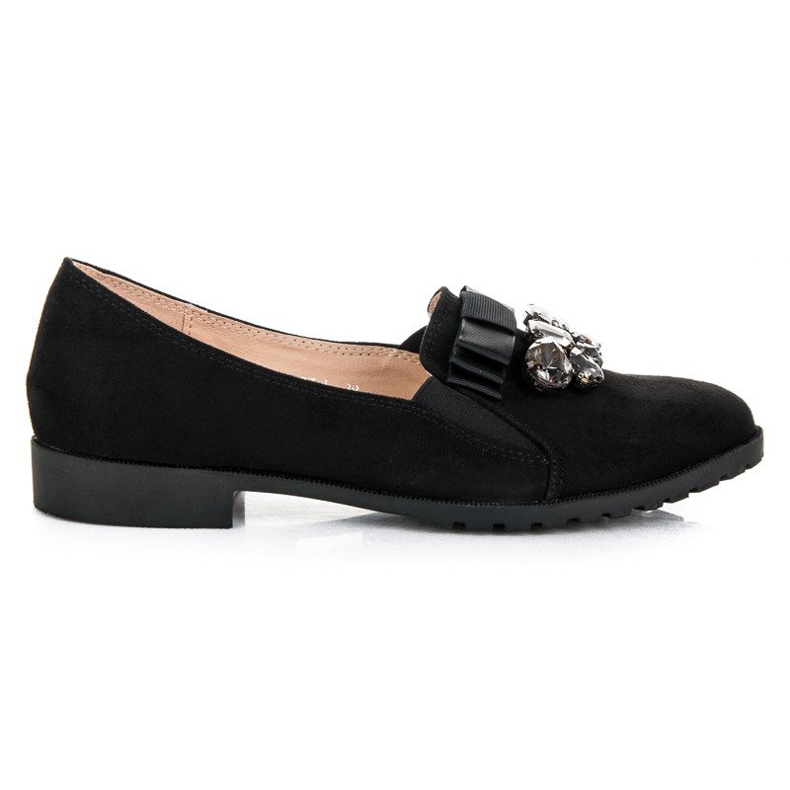 Bestelle Pantofi slip-on cu ornament negru