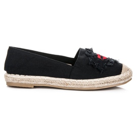 Bestelle Espadrile negre cu petice negru Bestelle Espadrile negre cu petice negru