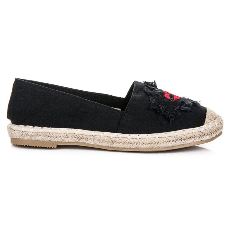 Bestelle Espadrile negre cu petice negru Bestelle Espadrile negre cu petice negru