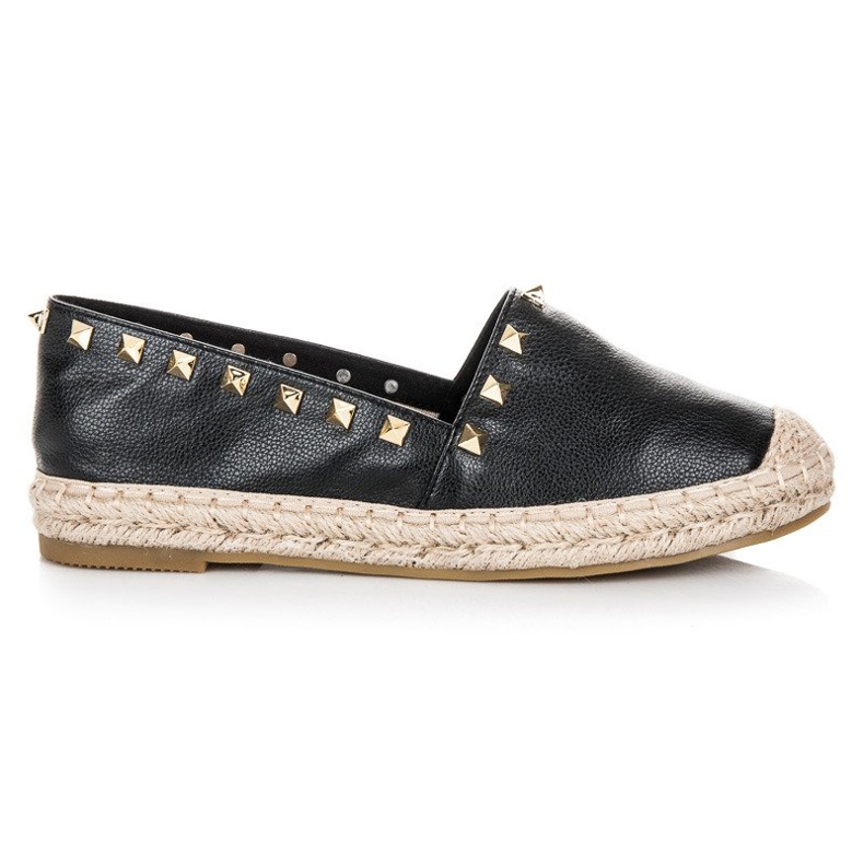 Coura Espadrile negre cu crampoane negru