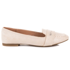Small Swan Mocasini din piele de căprioară cu sclipici bej Small Swan Mocasini din piele de căprioară cu sclipici bej