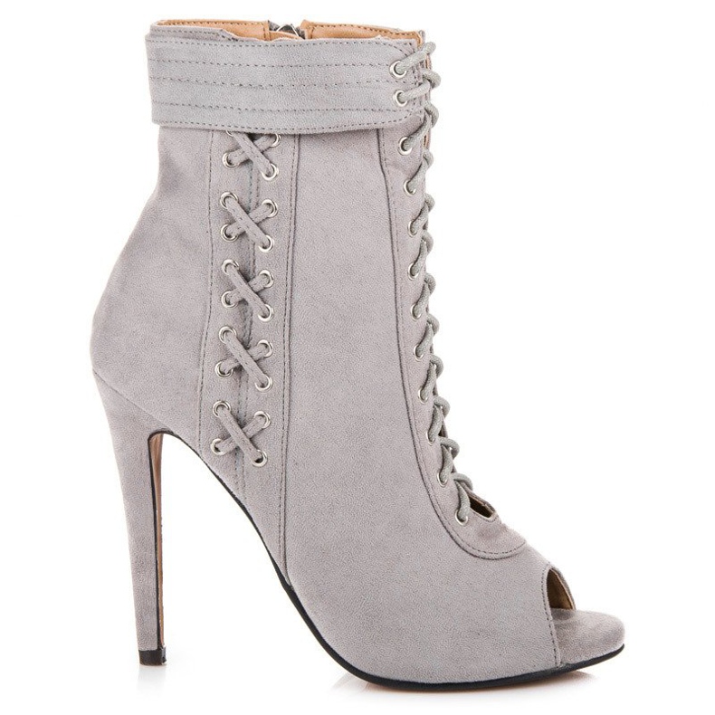 Seastar Cizme legate cu vârful deschis gri Seastar Cizme legate cu vârful deschis gri