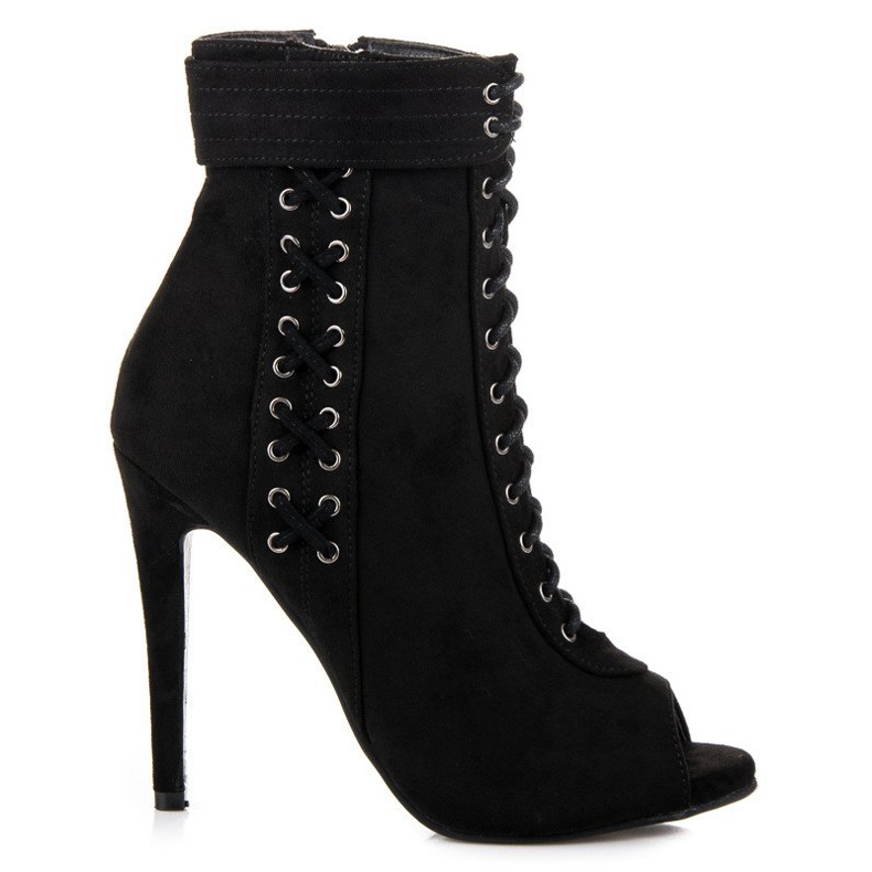 Seastar Cizme cu vârf deschis negru