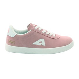American Club Adidași sport cu branț american din piele alb roz American Club Adidași sport cu branț american din piele alb roz