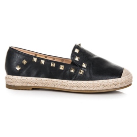 Coura Espadrile negre cu strasuri negru