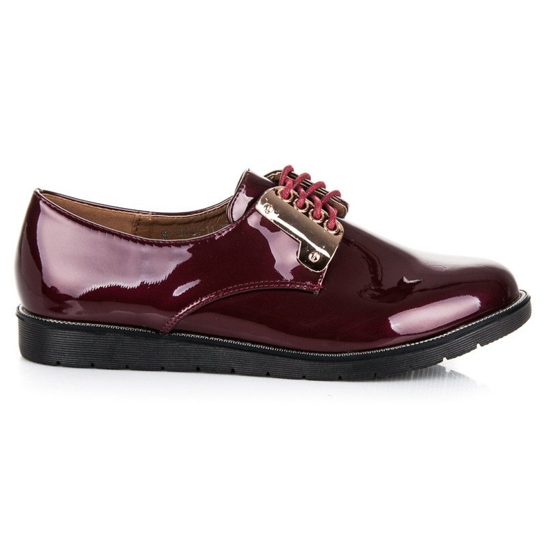 Best Shoes Pantofi comozi lacuiti visiniu roșu
