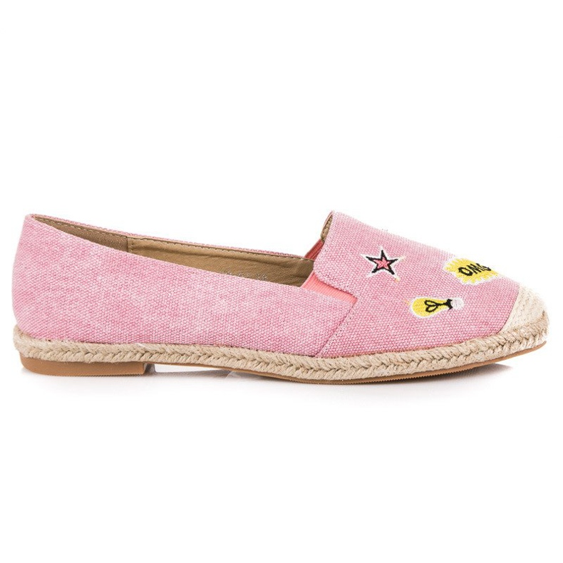 Bestelle Espadrile de primavara cu petice roz Bestelle Espadrile de primavara cu petice roz
