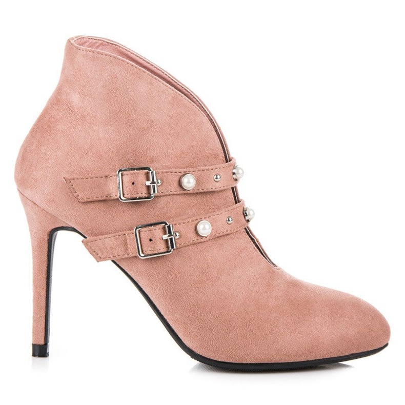 Cm Paris Botine roz cu catarame