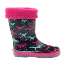 American Club Sock galoshes + insert cai americani negru verde roz American Club Sock galoshes + insert cai americani negru verde roz