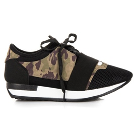Pantofi sport slip-on negru maro verde Pantofi sport slip-on negru maro verde
