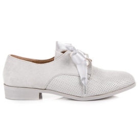 Bestelle Pantofi din piele intoarsa cu perle gri