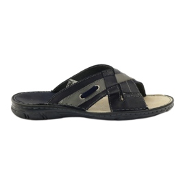 Papuci barbati piele Naszbut 055, bleumarin albastru Papuci barbati piele Naszbut 055, bleumarin albastru