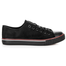 Adidași din piele de căprioară negru