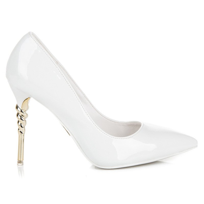 Seastar Stilettos cu toc decorativ alb