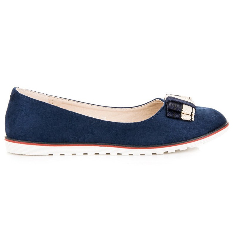 Balerini din piele de căprioară albastru