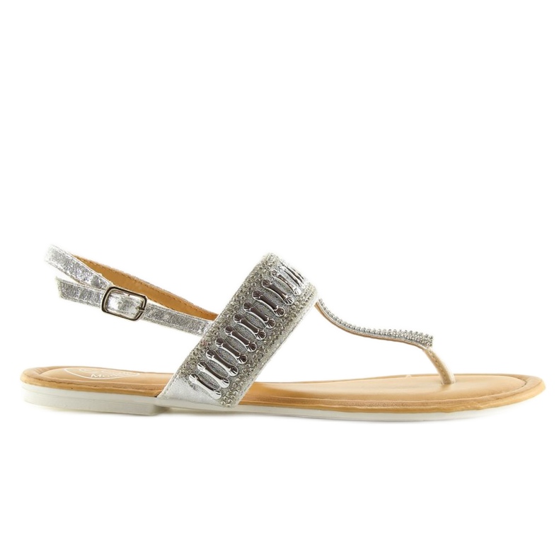 Flip-flops cu pietre de argint Argint 6700 gri