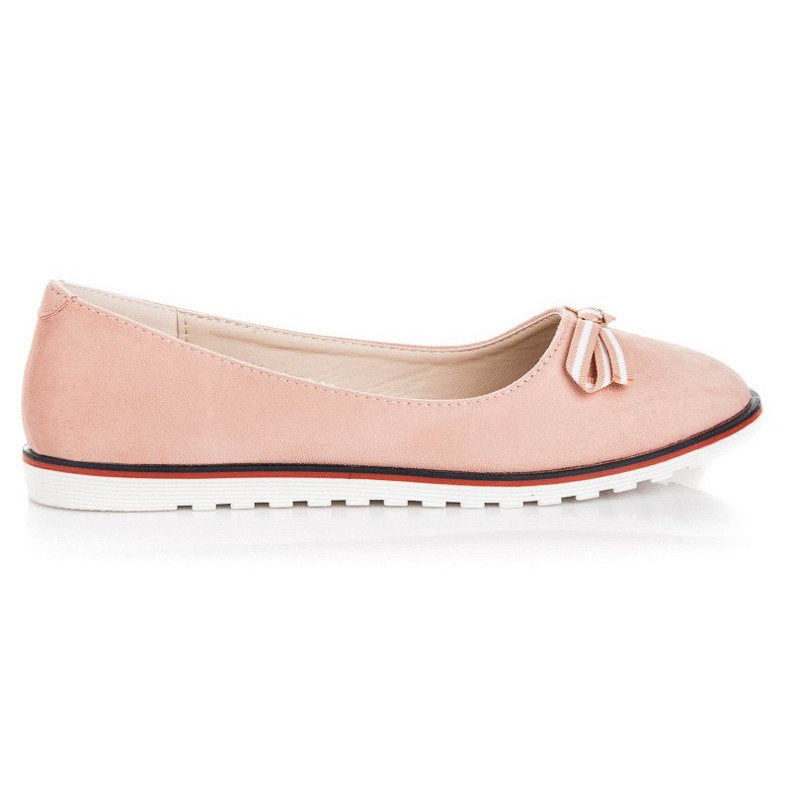 Balerini din piele de căprioară roz Balerini din piele de căprioară roz