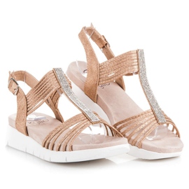 Kylie Sandale Cu Cristale maro