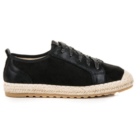 Seastar Espadrile din piele intoarsa cu siret negru Seastar Espadrile din piele intoarsa cu siret negru