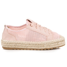 Seastar Espadrile ajurate pe legare roz