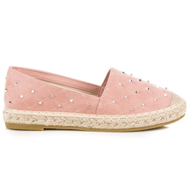 Coura Espadrile din piele intoarsa matlasata roz Coura Espadrile din piele intoarsa matlasata roz