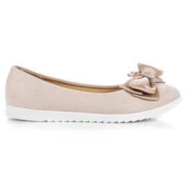 Comer Balerini din piele intoarsa cu fundita maro Comer Balerini din piele intoarsa cu fundita maro