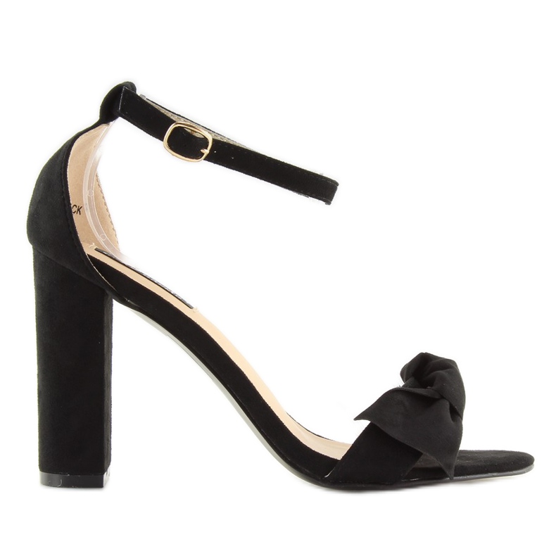 Sandale negre cu toc 118-11 negre negru