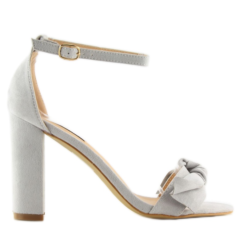Sandale gri cu toc 118-11 gri