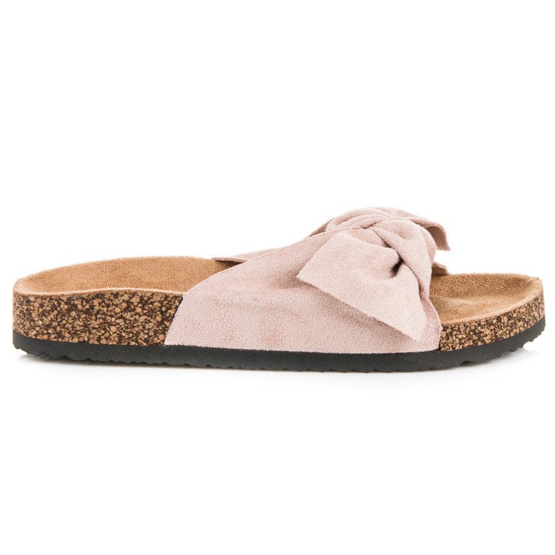 Queen Vivi Papuci din piele intoarsa cu fundita maro