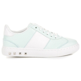 Sport Adidași din piele de căprioară alb verde Sport Adidași din piele de căprioară alb verde