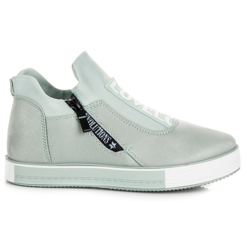 Ideal Shoes Tenisi verzi din piele intoarsa verde