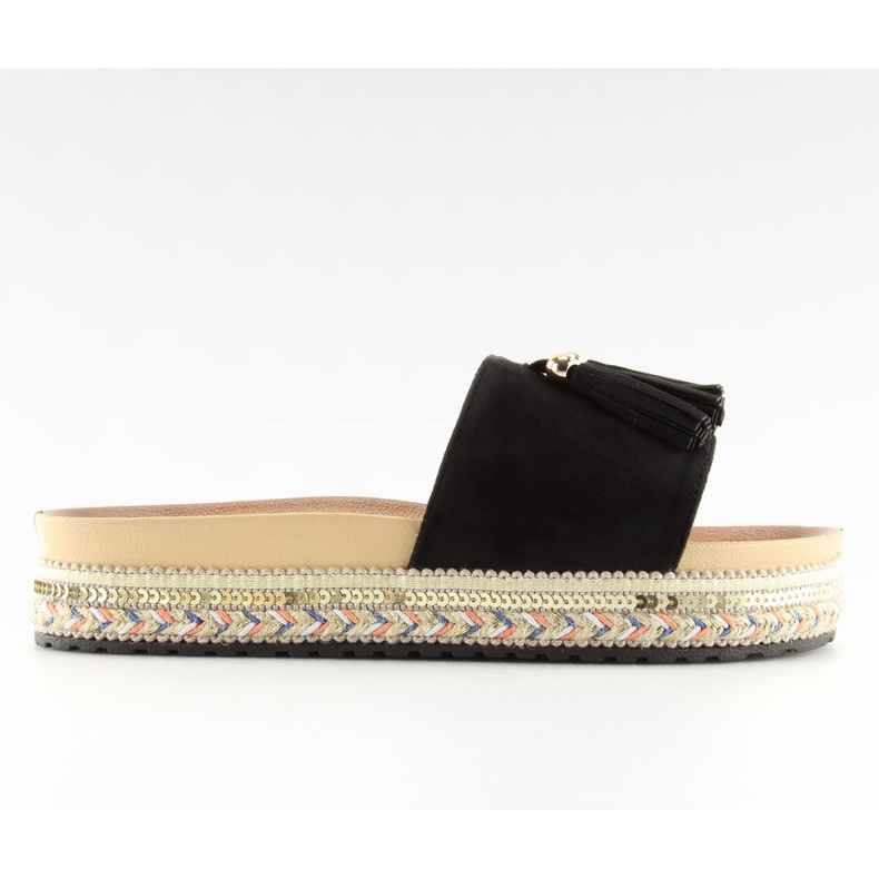 Papuci negri pentru femei LS-93 negri negru