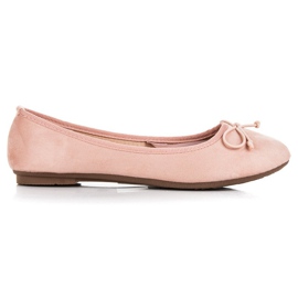 Ch. Creation Balerini din piele de căprioară roz