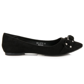 Ideal Shoes Balerini negri eleganti negru