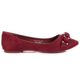 Ideal Shoes Balerini eleganti maro roșu Ideal Shoes Balerini eleganti maro roșu