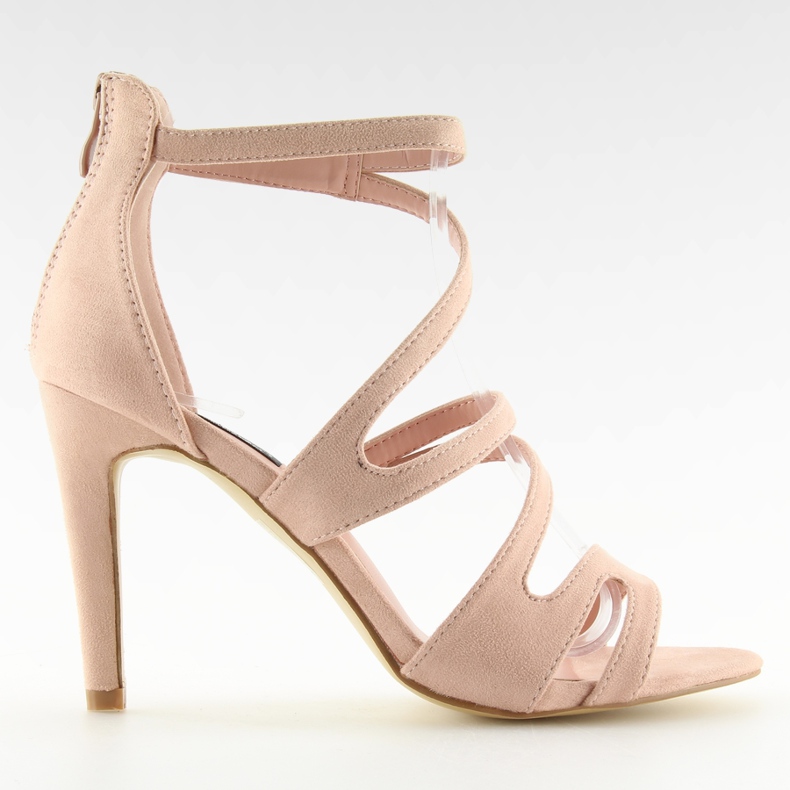 Sandale roz cu toc 118-15 roz Sandale roz cu toc 118-15 roz