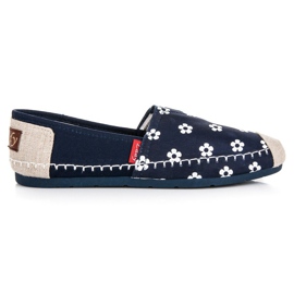 L. Day Espadrile în flori bleumarin albastru