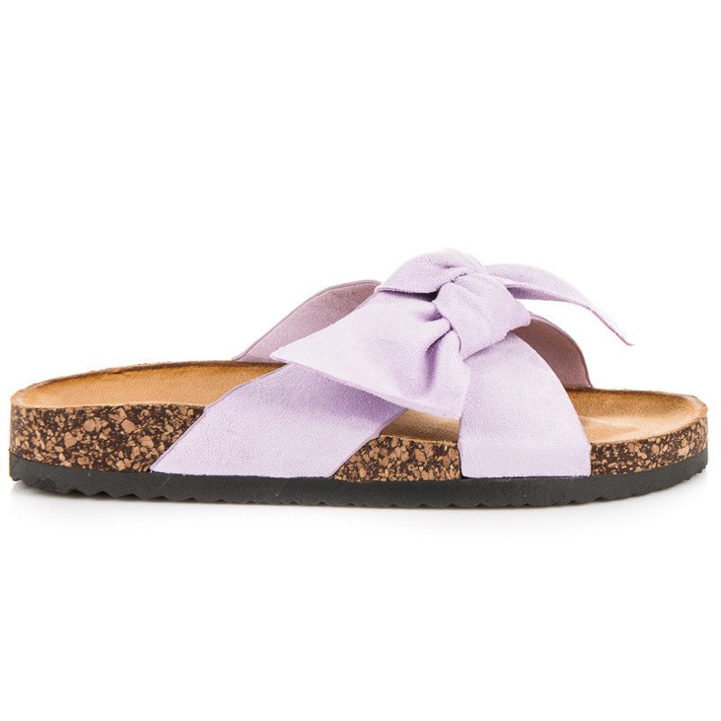 Bello Star Papuci mov din piele intoarsa violet