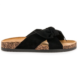 Bello Star Papuci din piele intoarsa neagra negru Bello Star Papuci din piele intoarsa neagra negru
