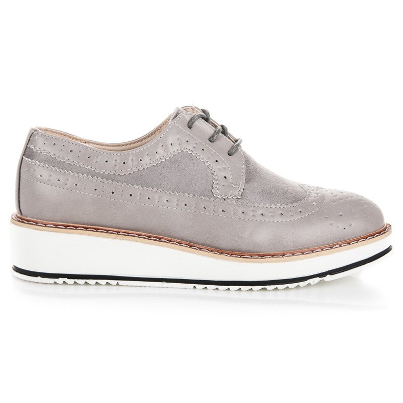 Super Me Pantofi cu șireturi gri