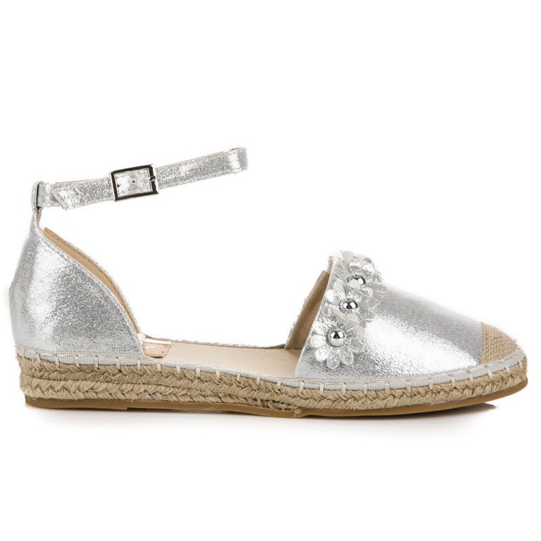 Anesia Paris Sandale espadrile argintii gri