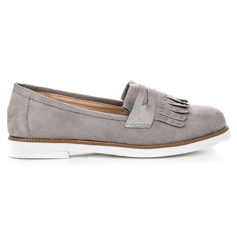 Sixth Sense Mocasini gri din piele intoarsa Sixth Sense Mocasini gri din piele intoarsa