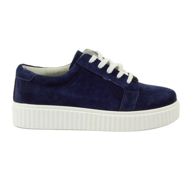 Încălțăminte din piele Creepers Filippo 036 albastru marin